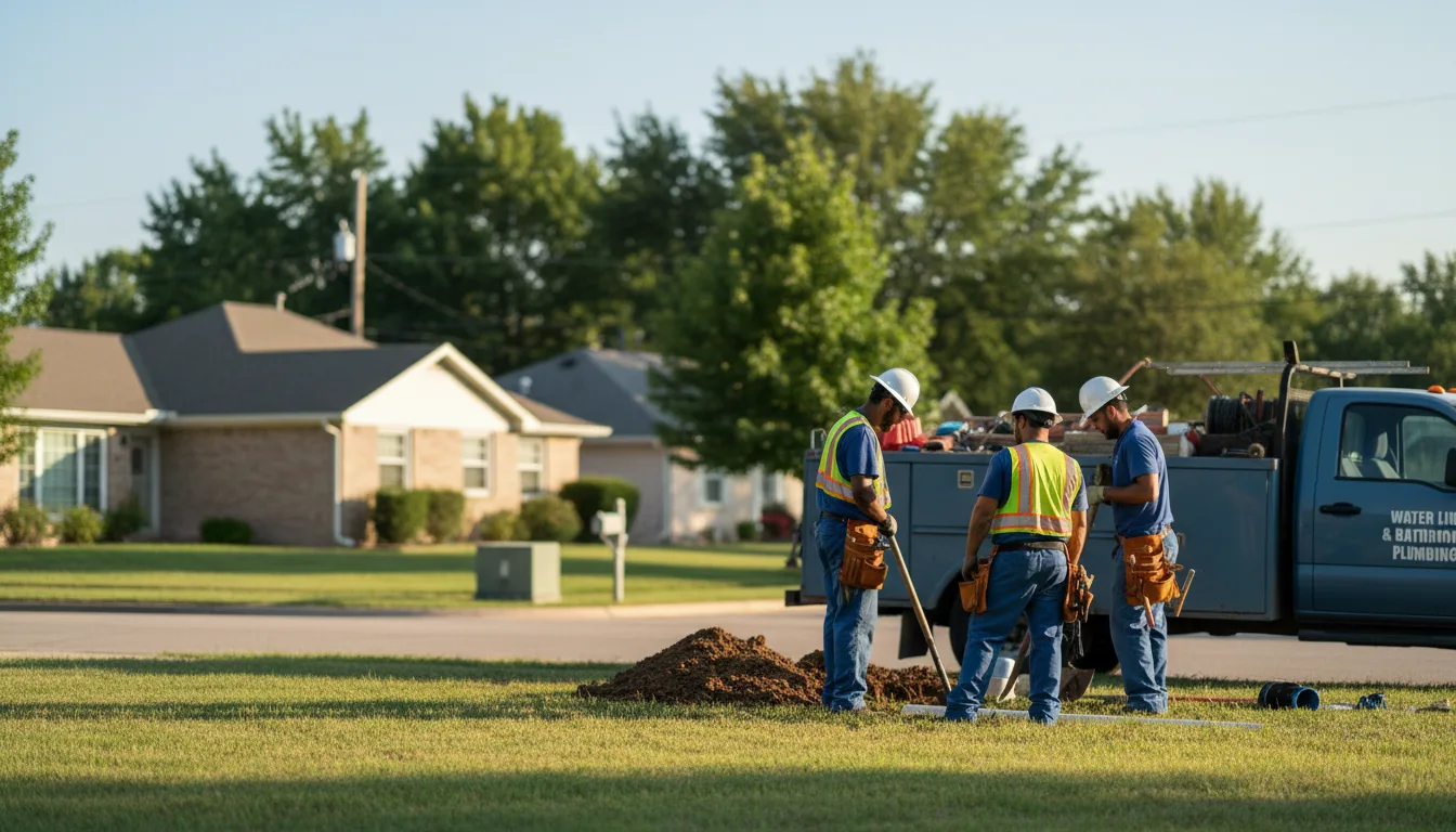 Residential water line and bathroom plumbing service in Ohlman, IL